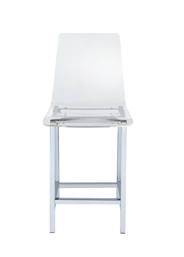 Juelia Counter Height Stools Chrome and Clear Acrylic (Set of 2)