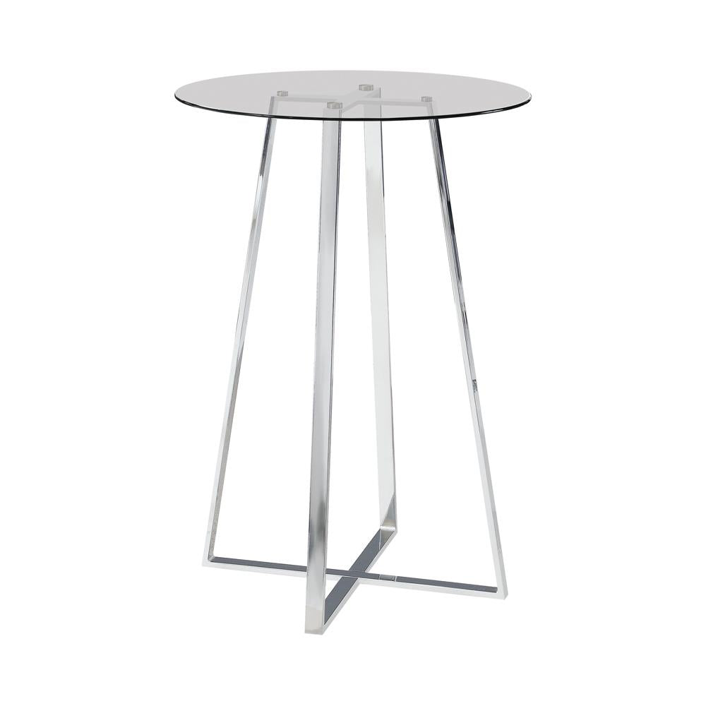 Zanella Glass Top Bar Table Chrome