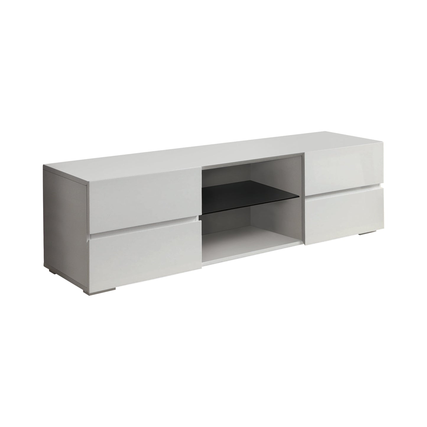 4-drawer TV Console Glossy White