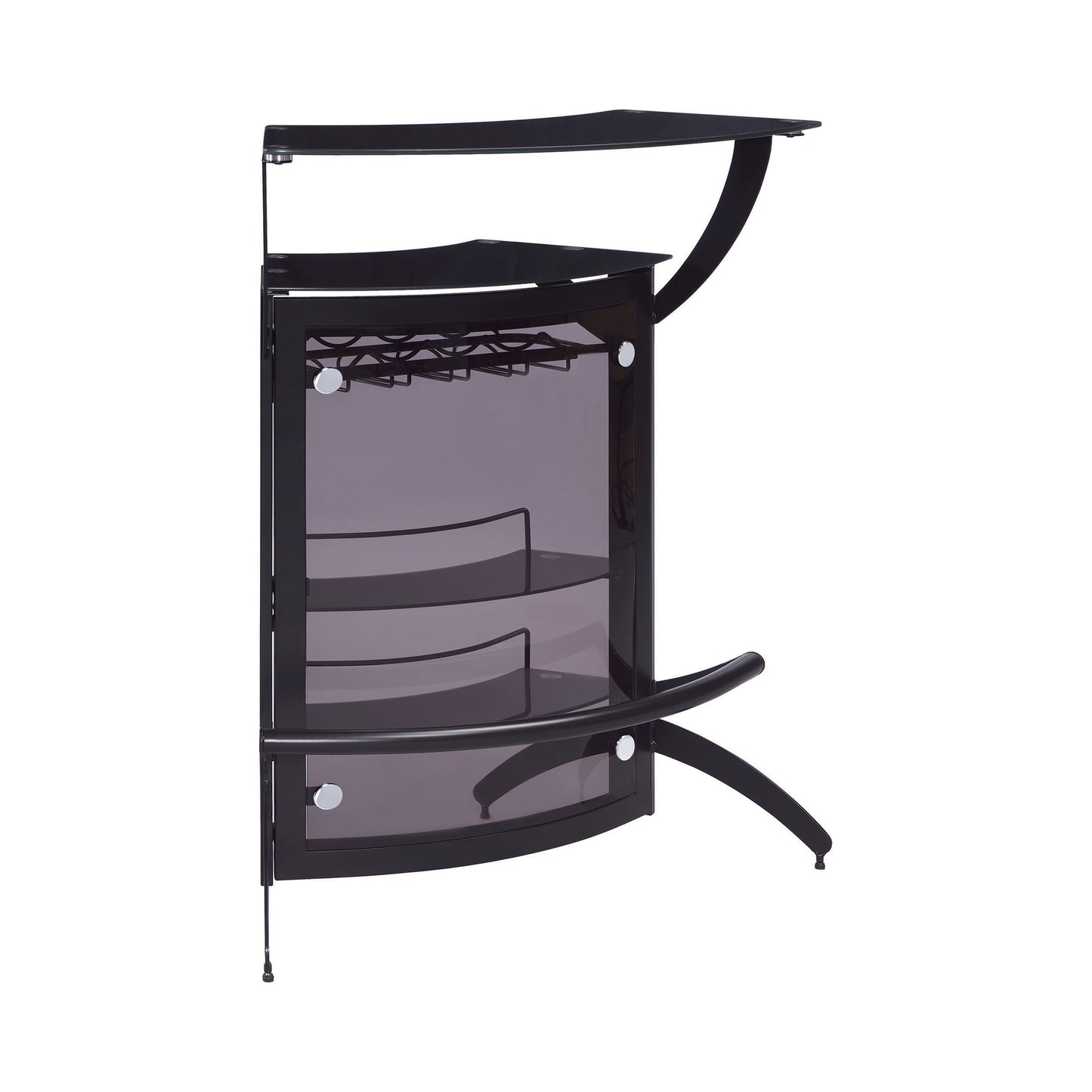 Dallas 3-Bottle Wine Rack Bar Unit Smoked and Black