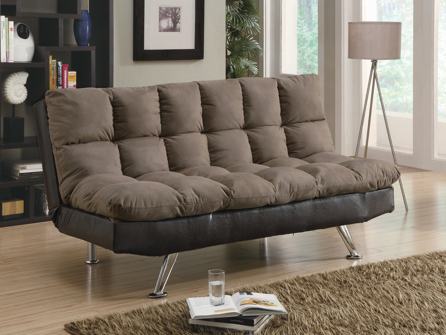Elise Biscuit Tufted Back Sofa Bed Brown