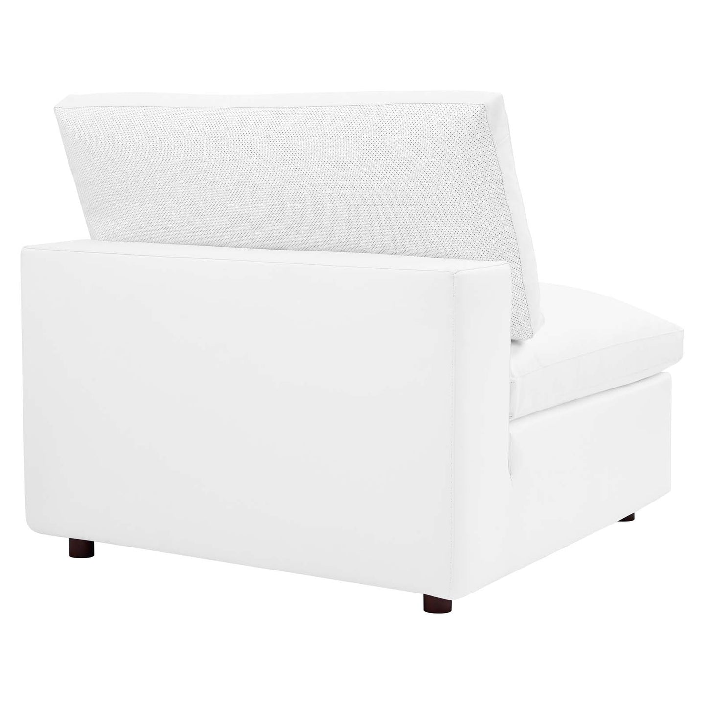 Commix Down Filled Overstuffed Vegan Leather Armless Chair