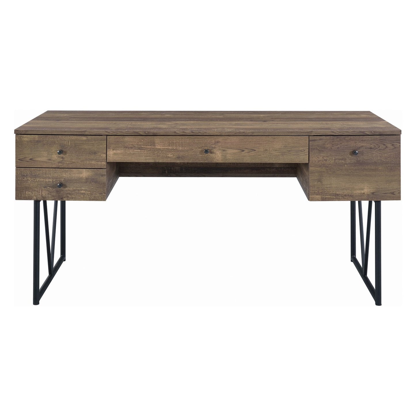 Analiese 4-drawer Writing Desk Rustic Oak