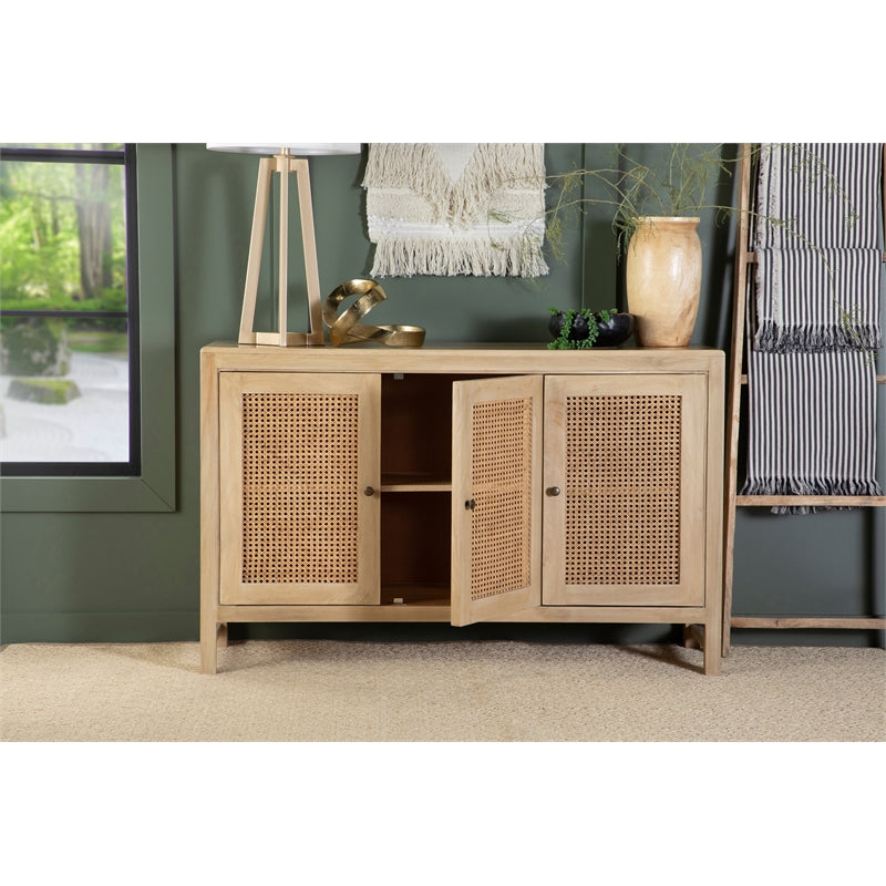 Rectangular 3-door Accent Cabinet Natural