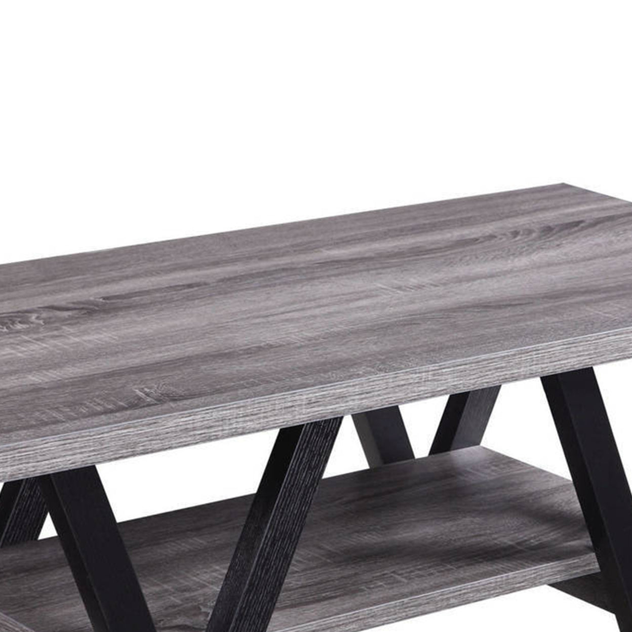 Higgins V-shaped Coffee Table Black and Antique Grey