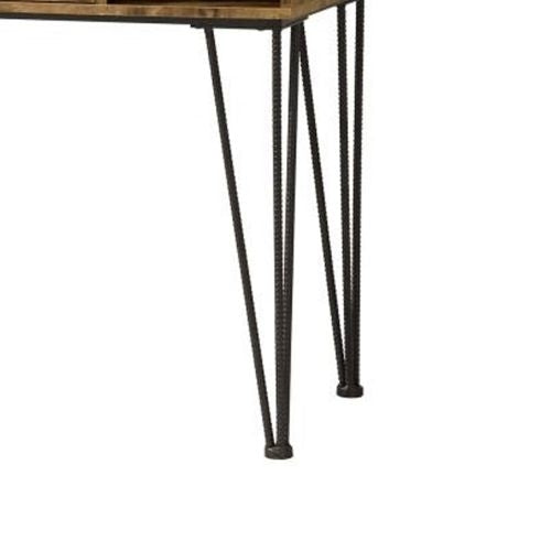 Olvera 1-drawer Writing Desk Antique Nutmeg and Dark Bronze