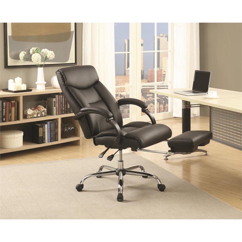 Adjustable Height Office Chair Black and Chrome