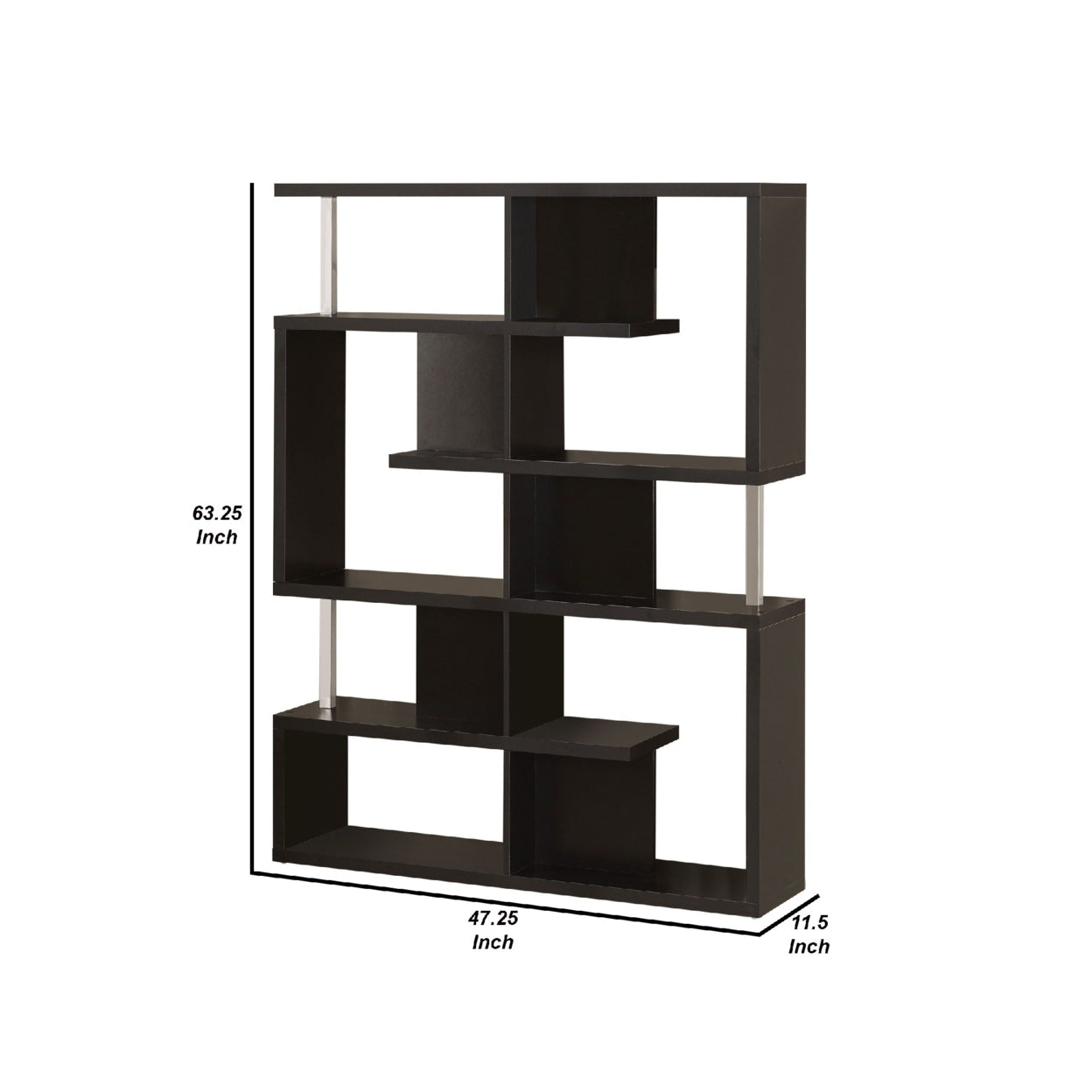 Hoover 5-tier Bookcase Black and Chrome