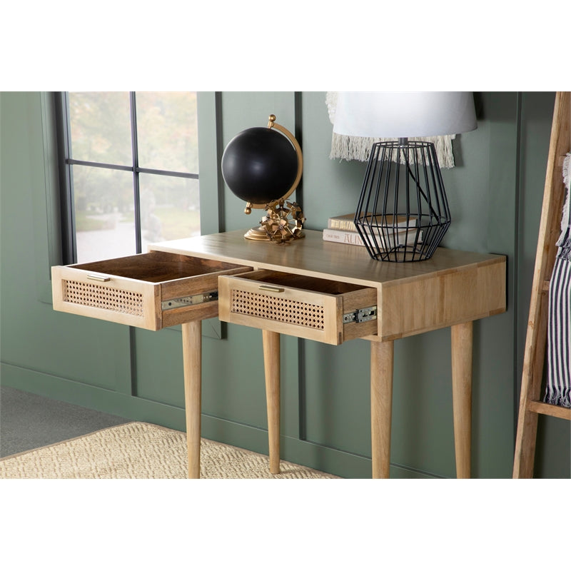 Rectangular 2-drawer Accent Writing Desk Natural
