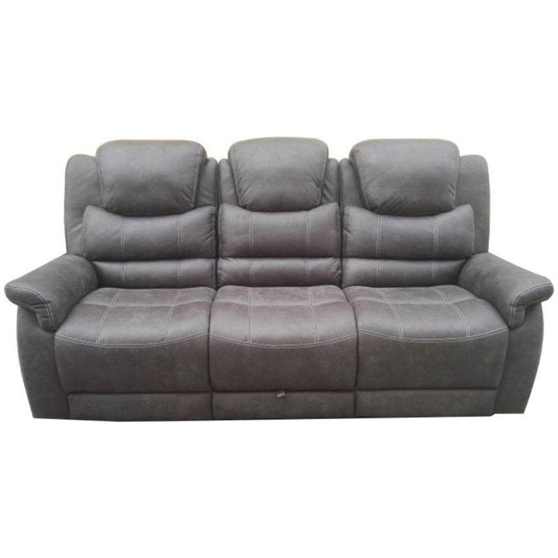 Wyatt Upholstered Motion Sofa with Drop-down Table Grey