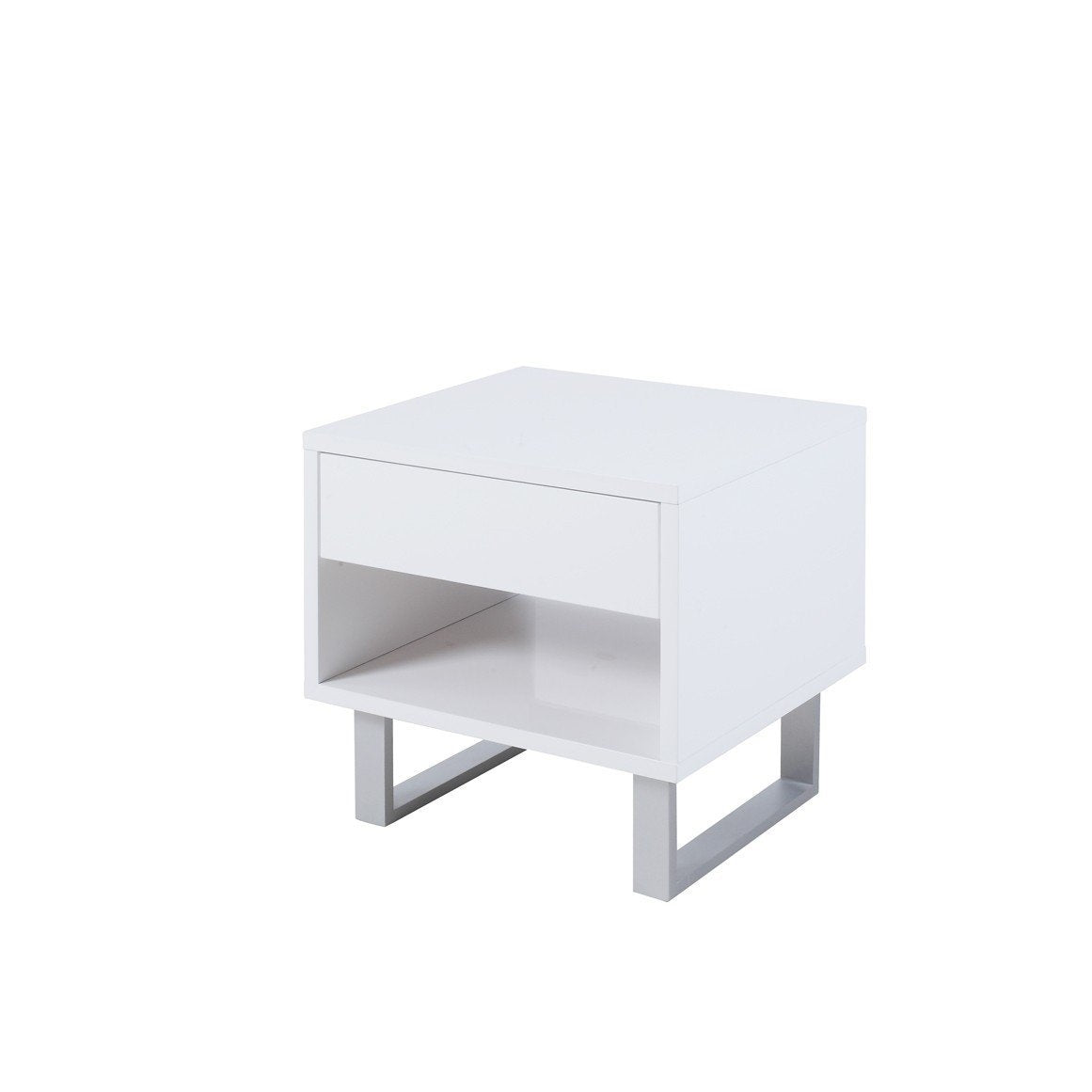 1-drawer End Table High Glossy White