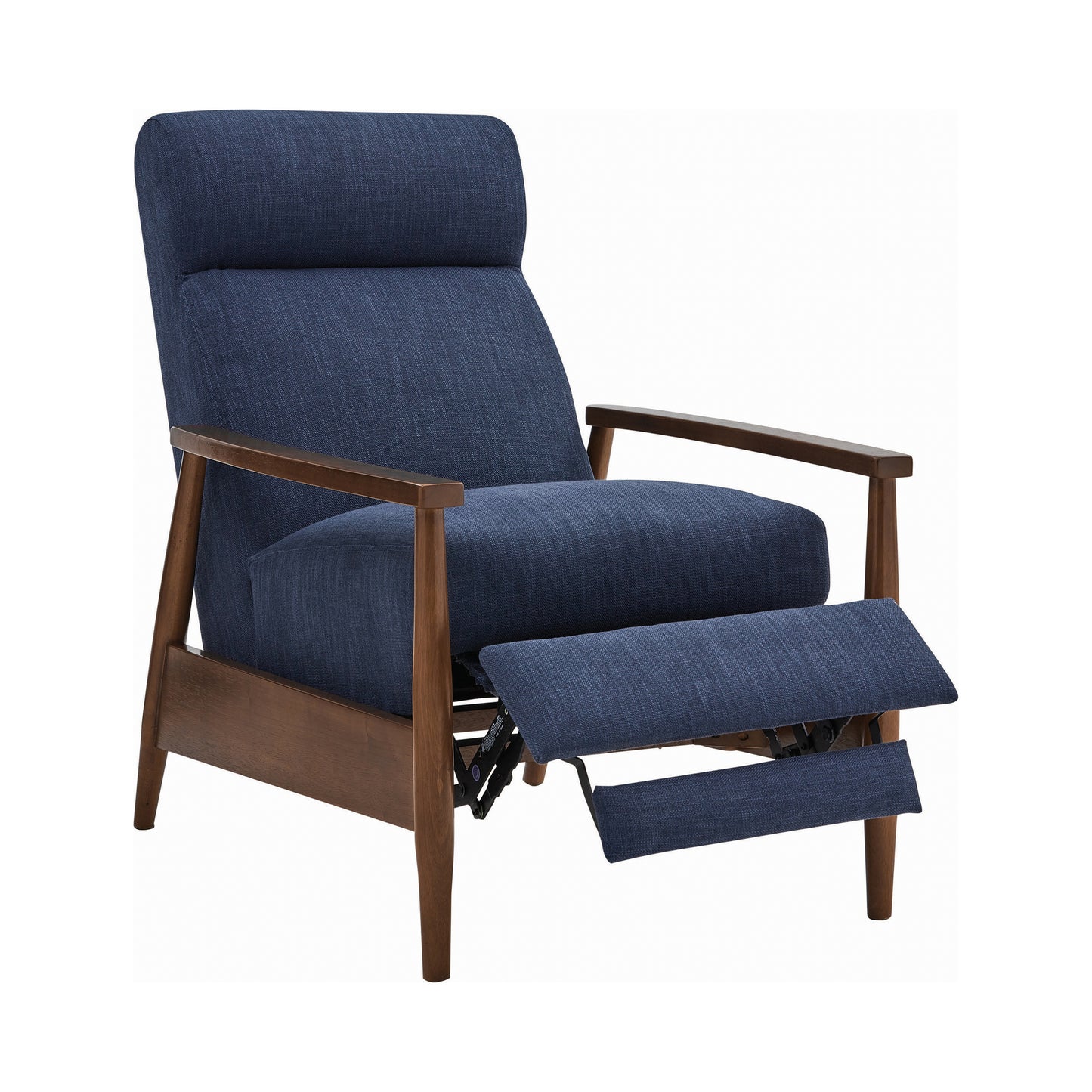Upholstered Push-Back Recliner Navy Blue