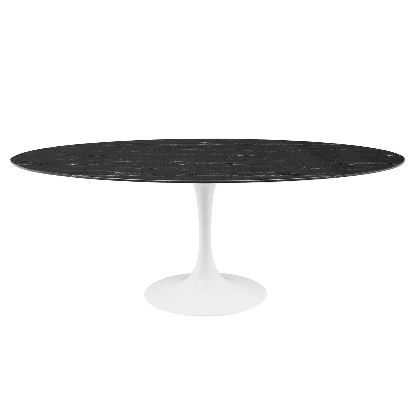 Lippa 78" Oval Artificial Marble Dining Table