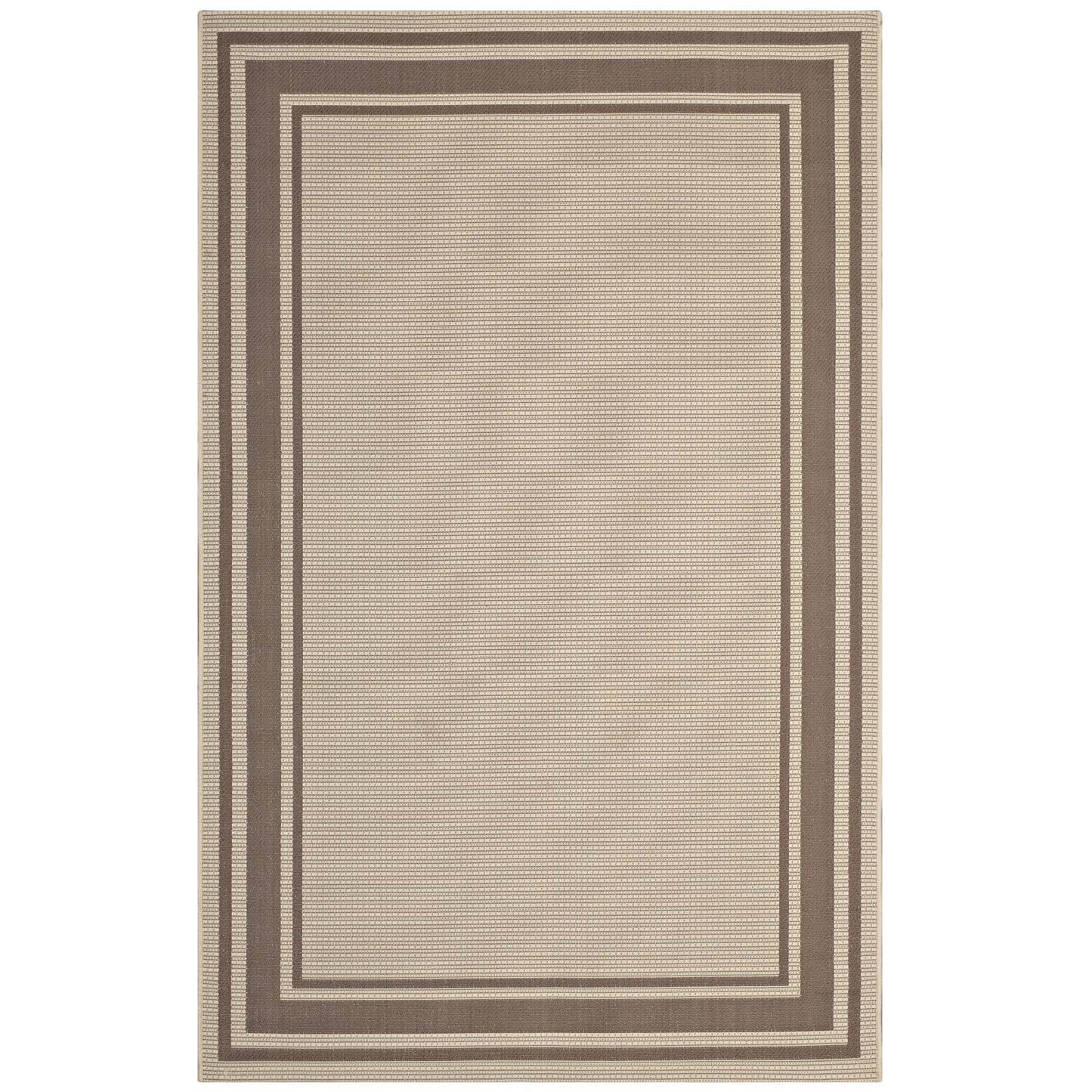 Rim Solid Border 5x8 Indoor and Outdoor Area Rug