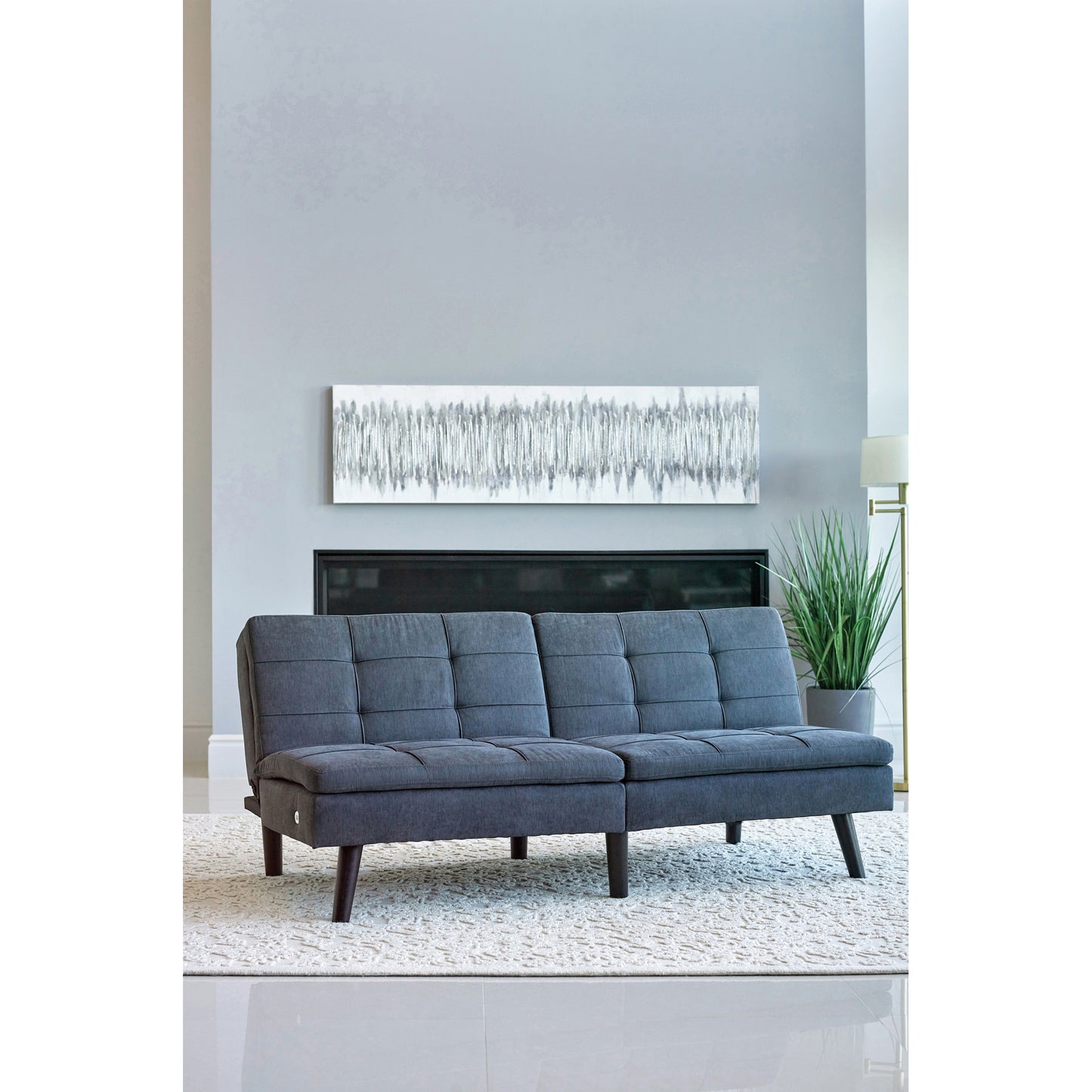 Greeley Foldable Split Back Sofa Bed Grey