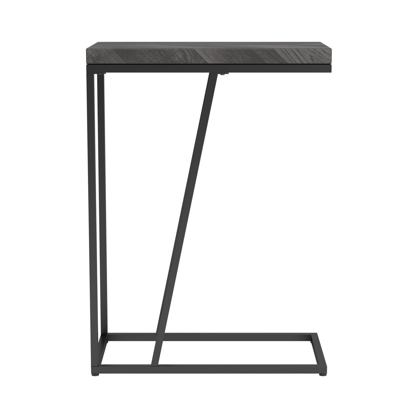 Chevron Rectangular Accent Table Rustic Grey