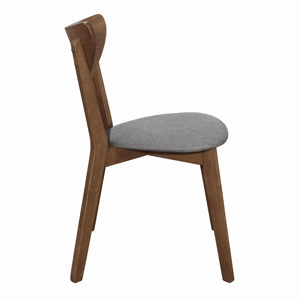 Alfredo Upholstered Dining Chairs Grey and Natural Walnut (Set of 2)