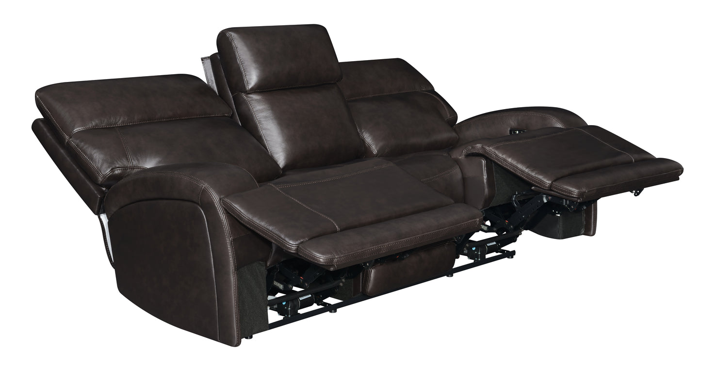 Longport Upholstered Power Sofa Dark Brown
