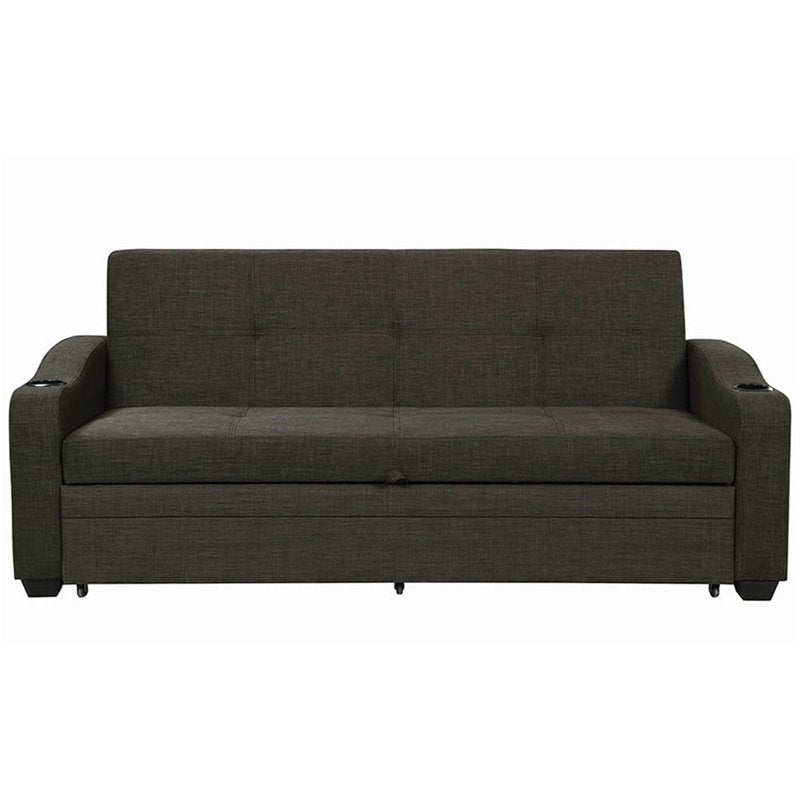 Miller Upholstered Sleeper Sofa Bed Charcoal Grey