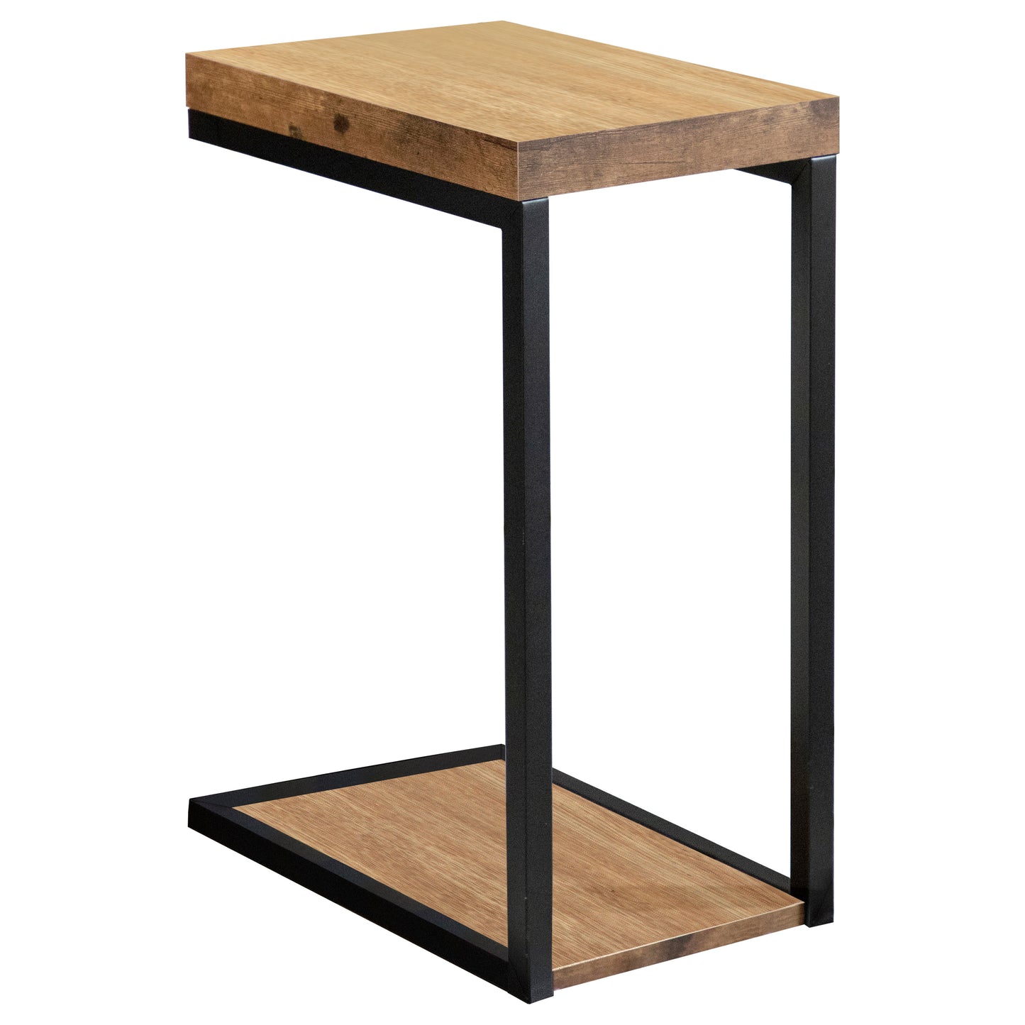 C-Shape Snack Table Black and Antique Nutmeg