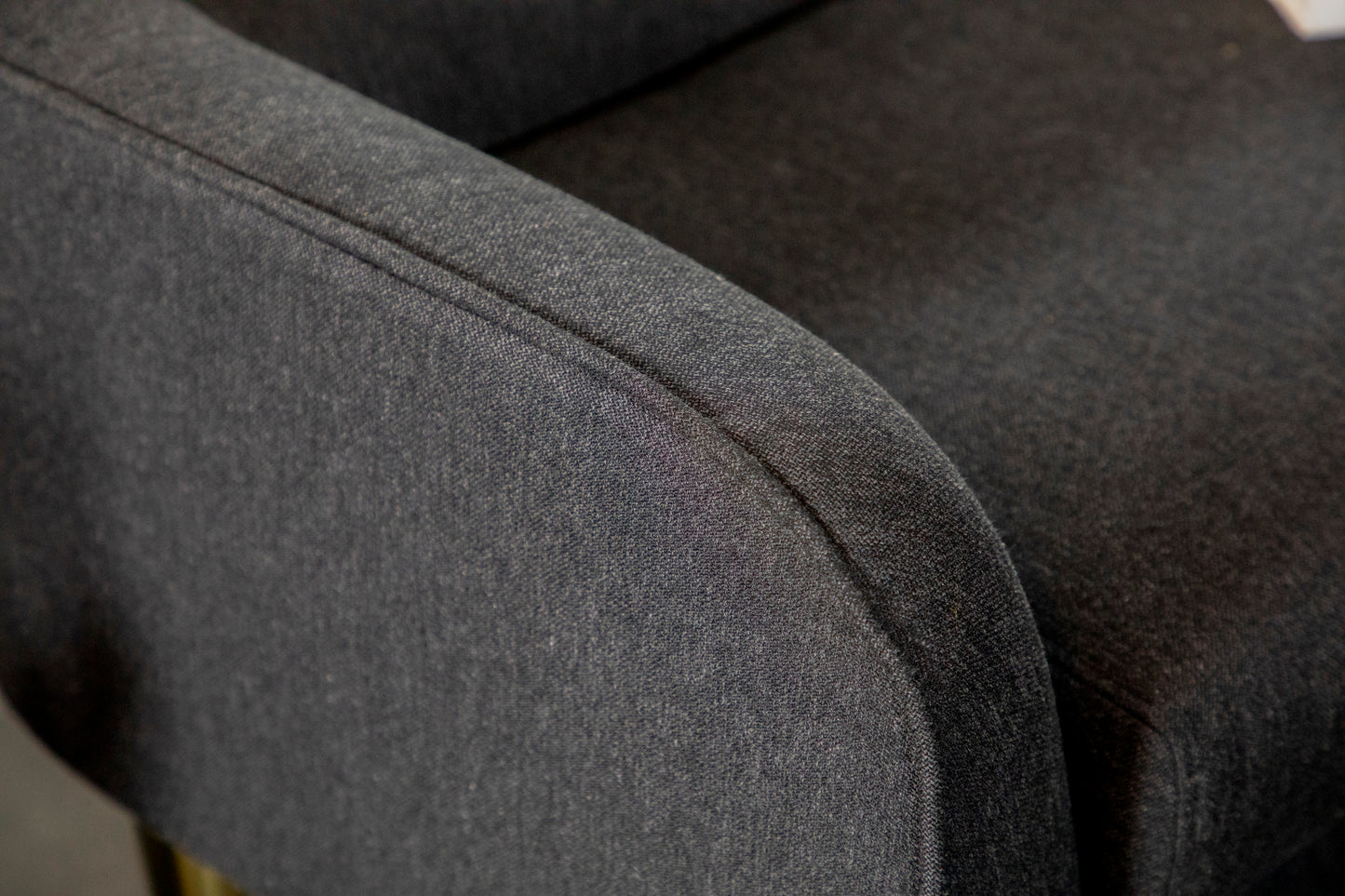 Low Back Upholstered Bench Dark Grey and Gold