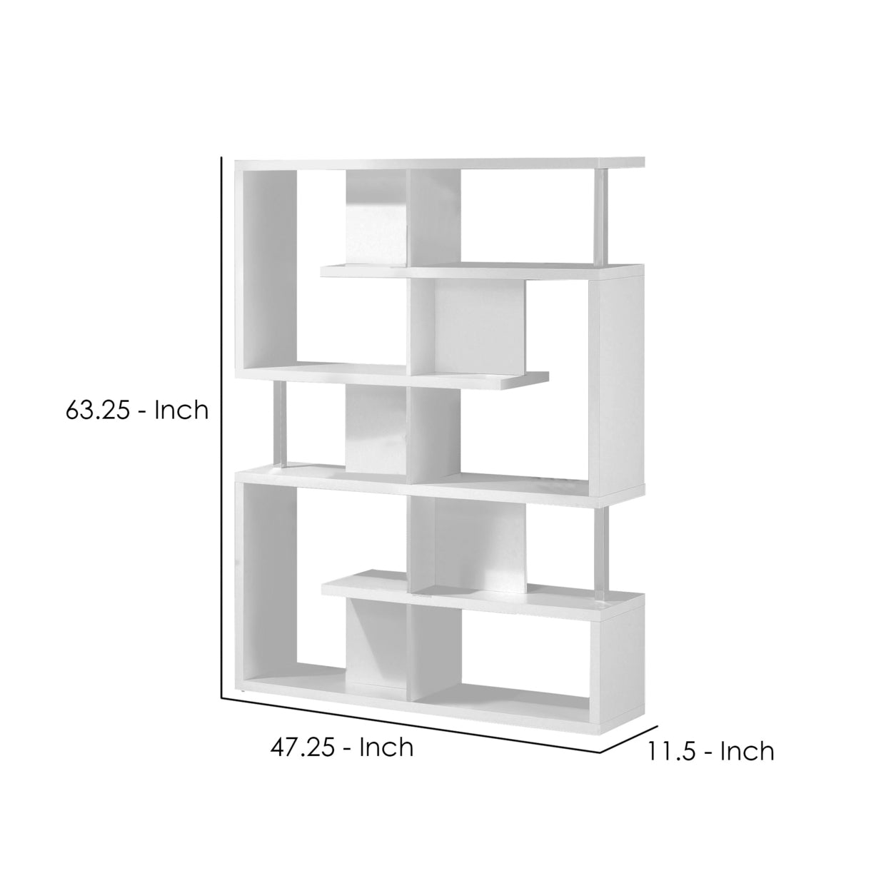 Hoover 5-tier Bookcase White and Chrome