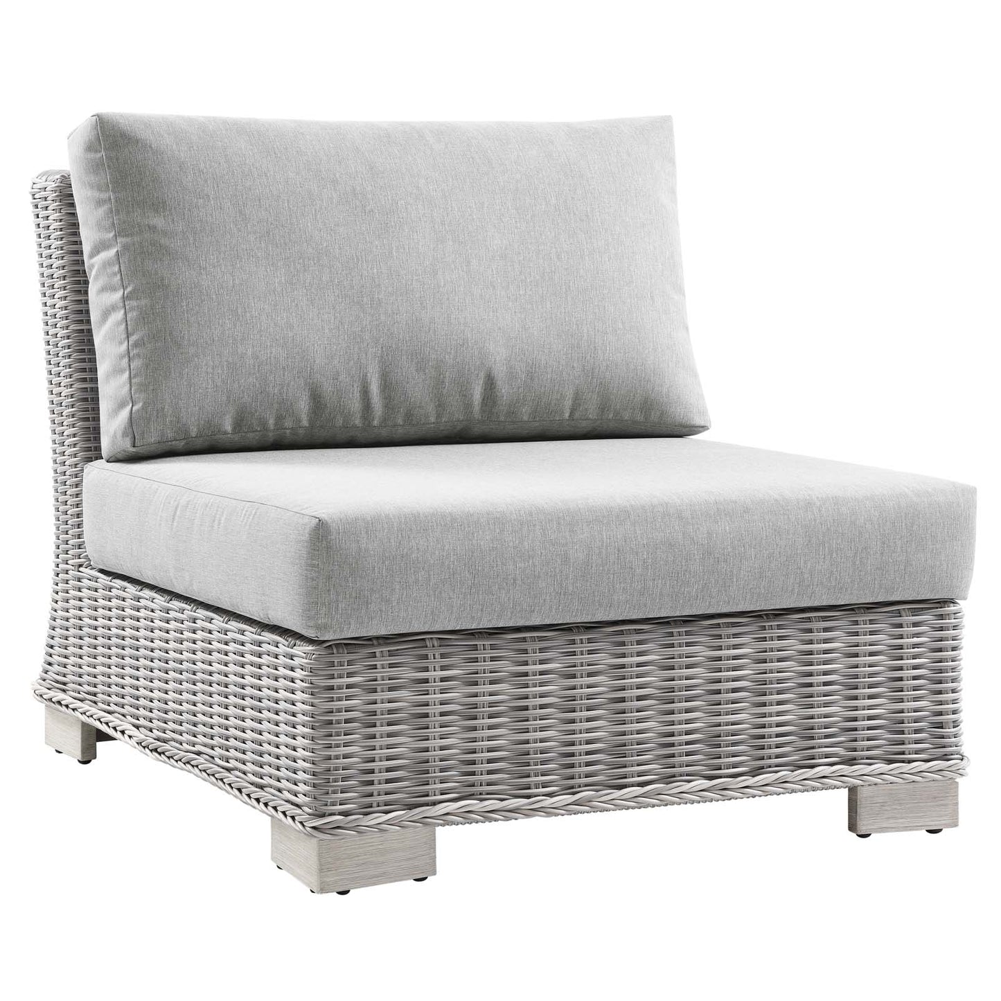 Conway Outdoor Patio Wicker Rattan 5-Piece Sectional Sofa Furniture Set
