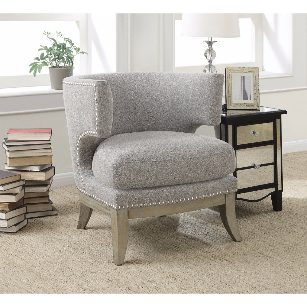 Barrel Back Accent Chair Grey and Weathered Grey