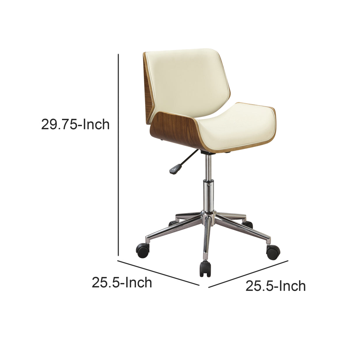 Adjustable Height Office Chair Ecru and Chrome