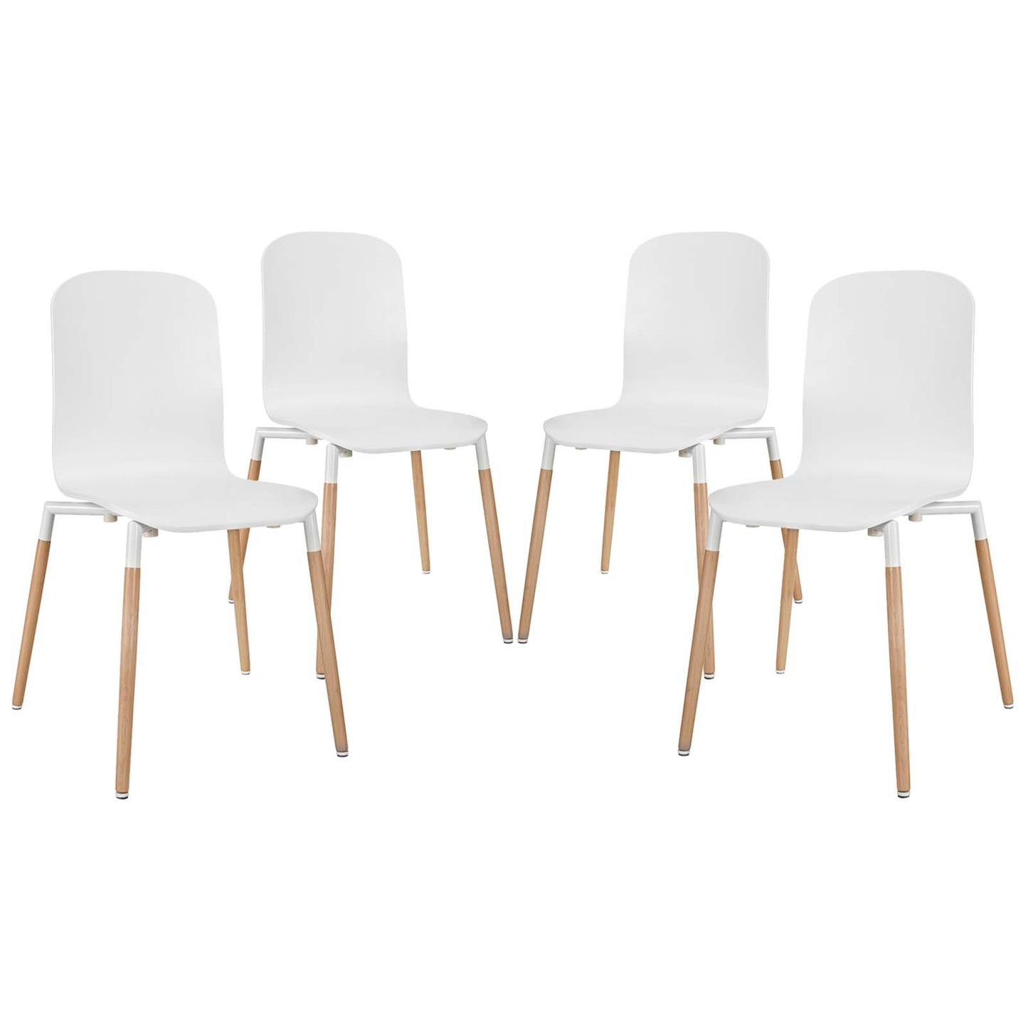 Stack Dining Chairs Wood Set of 4