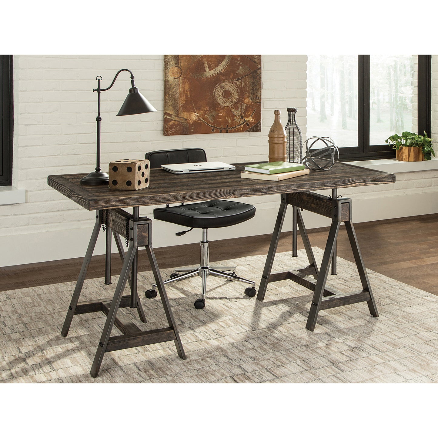 Delmar Adjustable Writing Desk Burnished Cognac