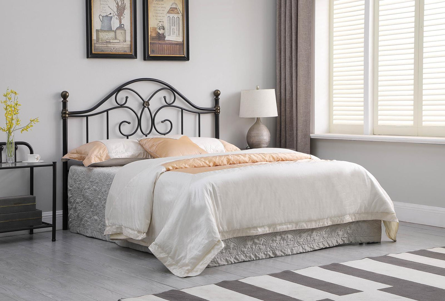 Bailey Full/Queen Metal Headboard Black and Bronze