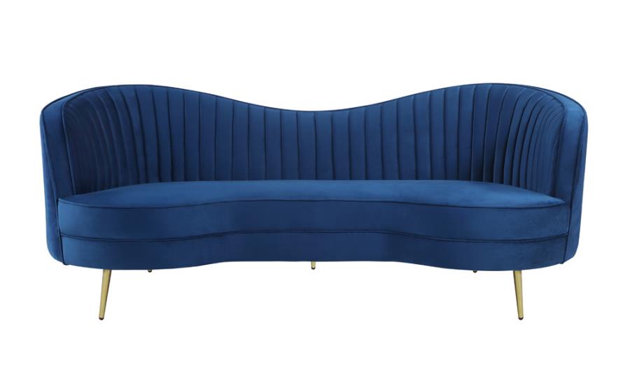 Sophia Camel Back Living Room Set Blue