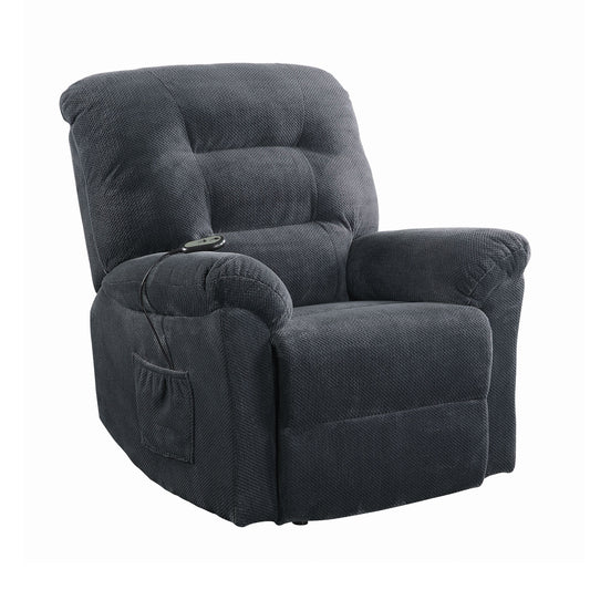 Upholstered Power Lift Recliner Charcoal