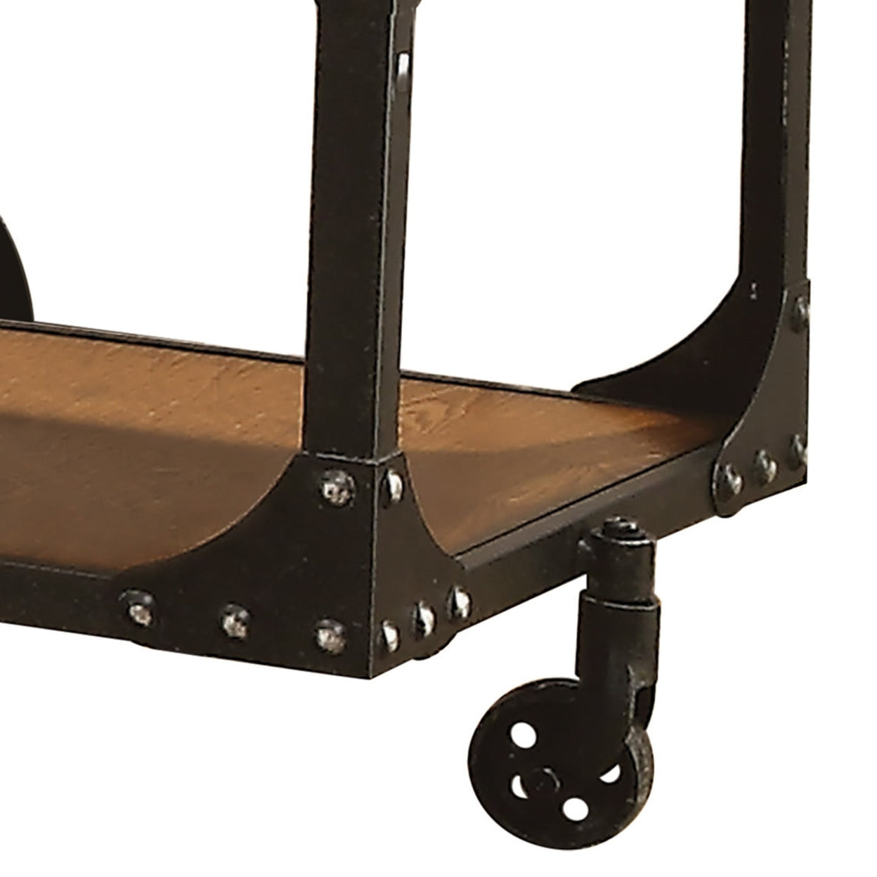 Roy End Table with Casters Rustic Brown