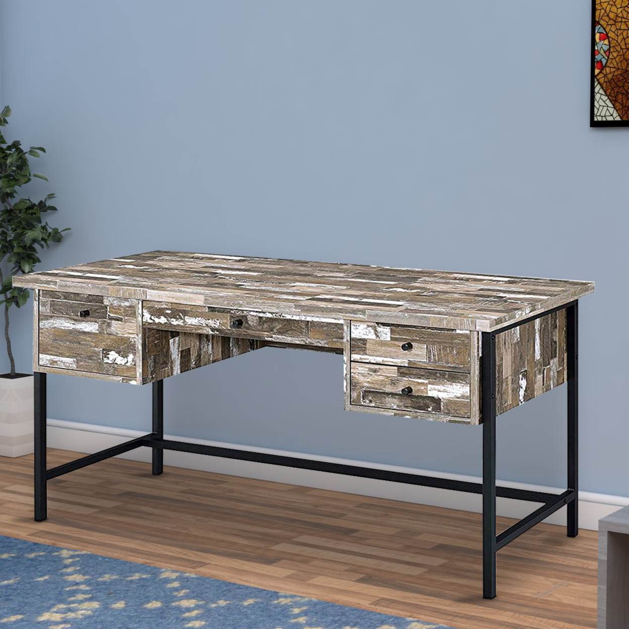 Kemper 4-drawer Writing Desk Salvaged Cabin
