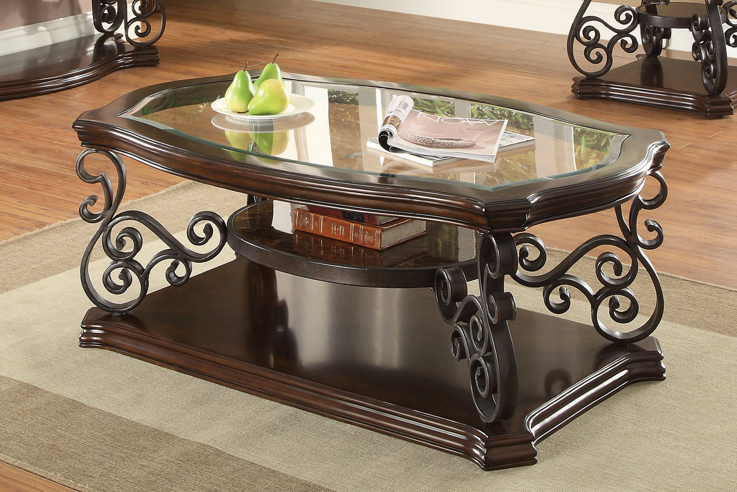 Sir Rawlinson Coffee Table Deep Merlot and Clear