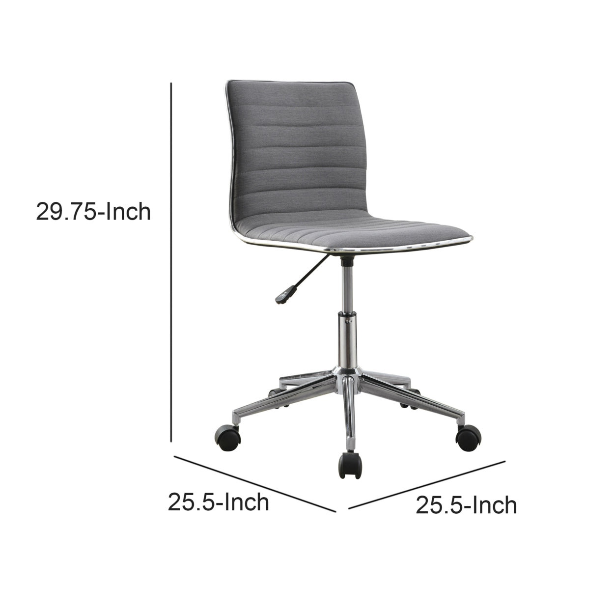 Adjustable Height Office Chair Grey and Chrome