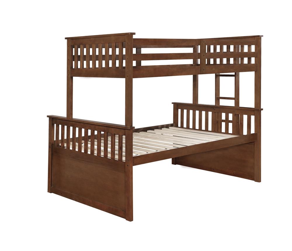 Atkin Twin Extra Long over Queen 3-drawer Bunk Bed Weathered Walnut