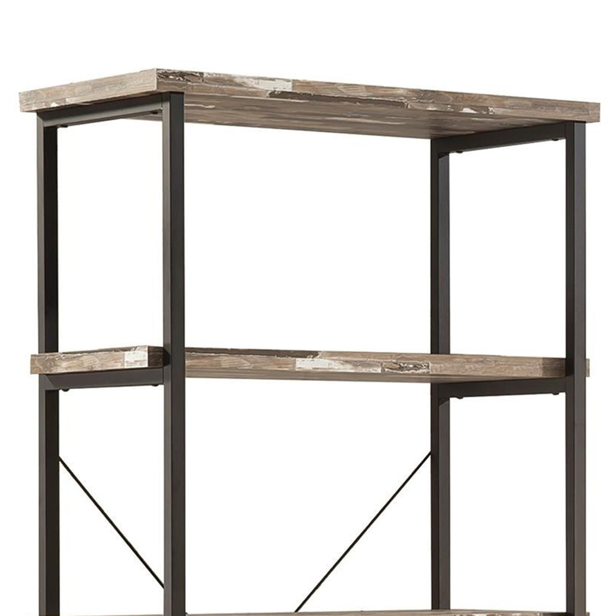 Skelton 4-shelf Bookcase Salvaged Cabin and Black