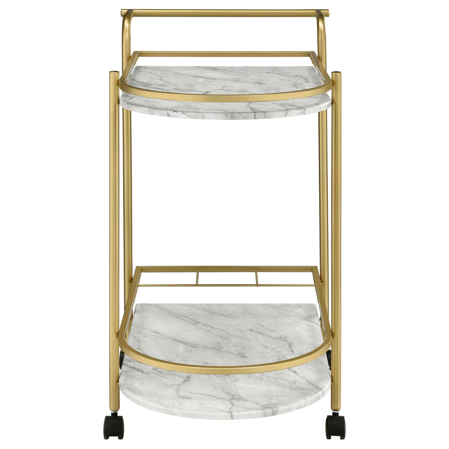 Desiree Rack Bar Cart with Casters Gold