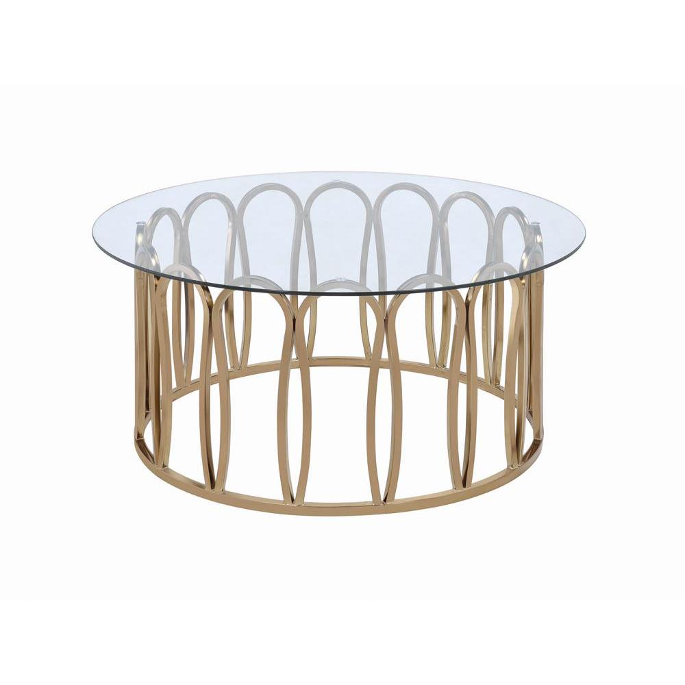 Round Coffee Table Chocolate Chrome and Clear