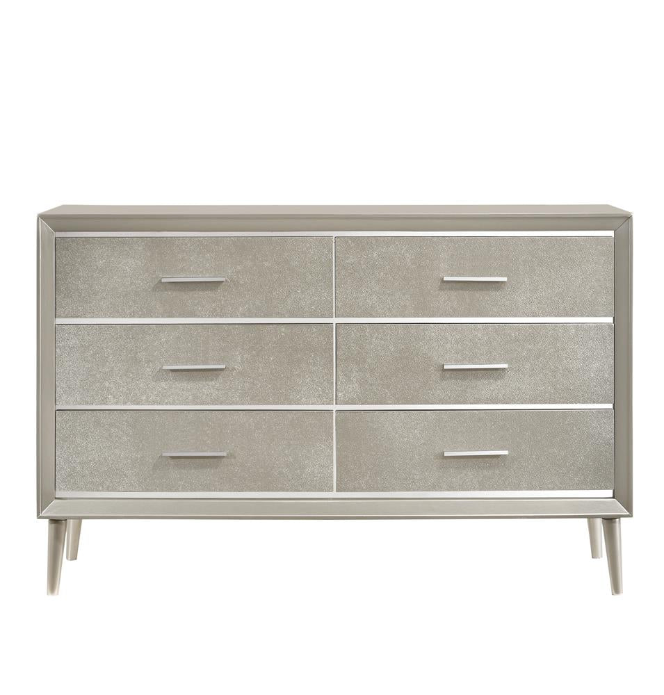 Ramon 6-drawer Dresser Metallic Sterling