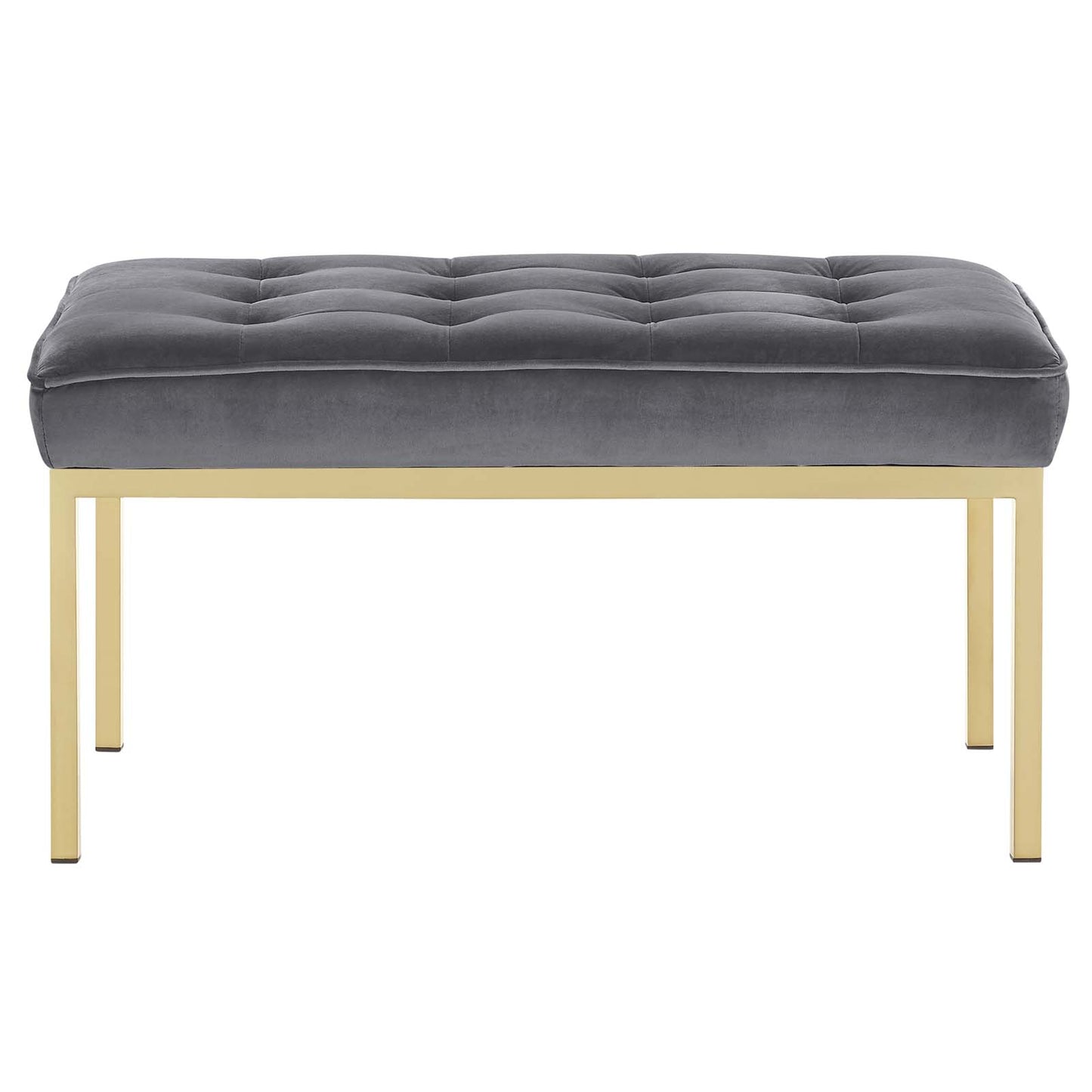 Loft Gold Stainless Steel Leg Medium Performance Velvet Bench