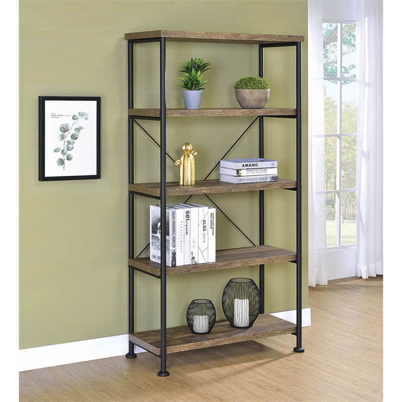 Analiese 4-shelf Bookcase Rustic Oak