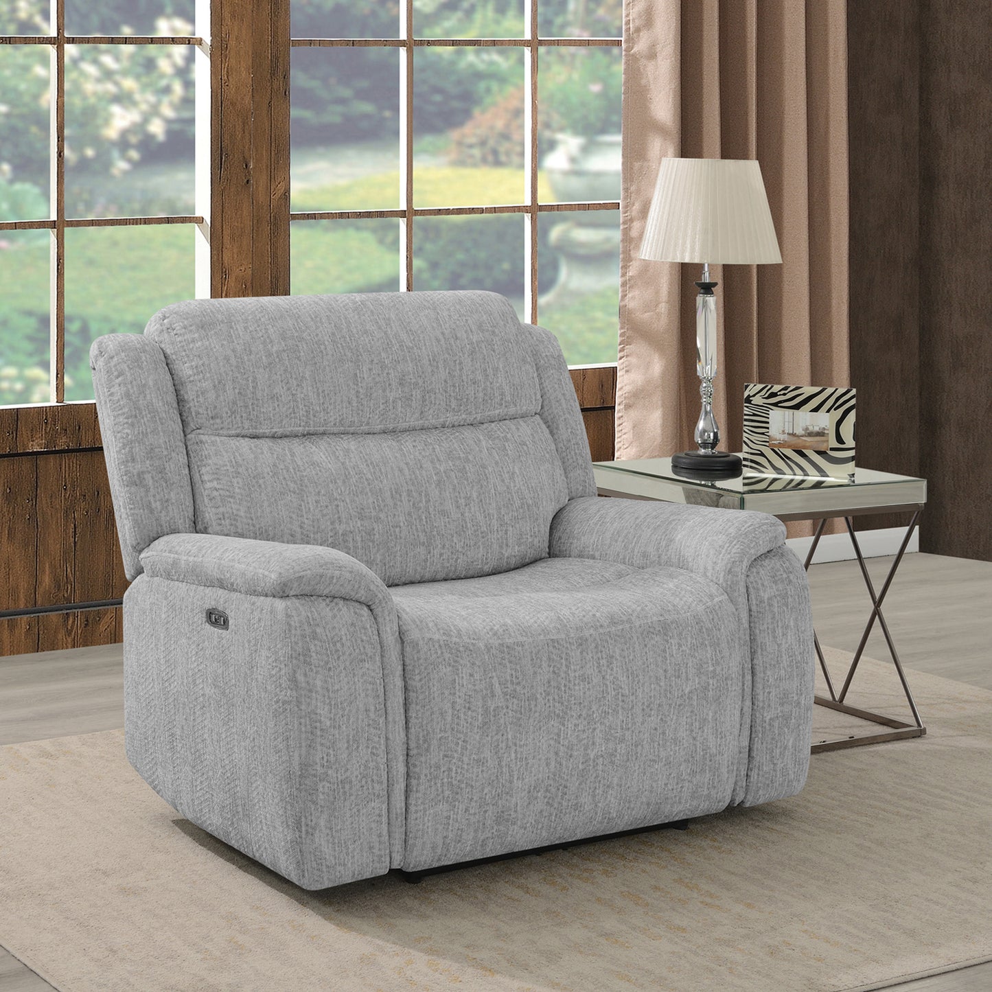 Wagner Power^2 Recliner with Power Headrest Light Grey