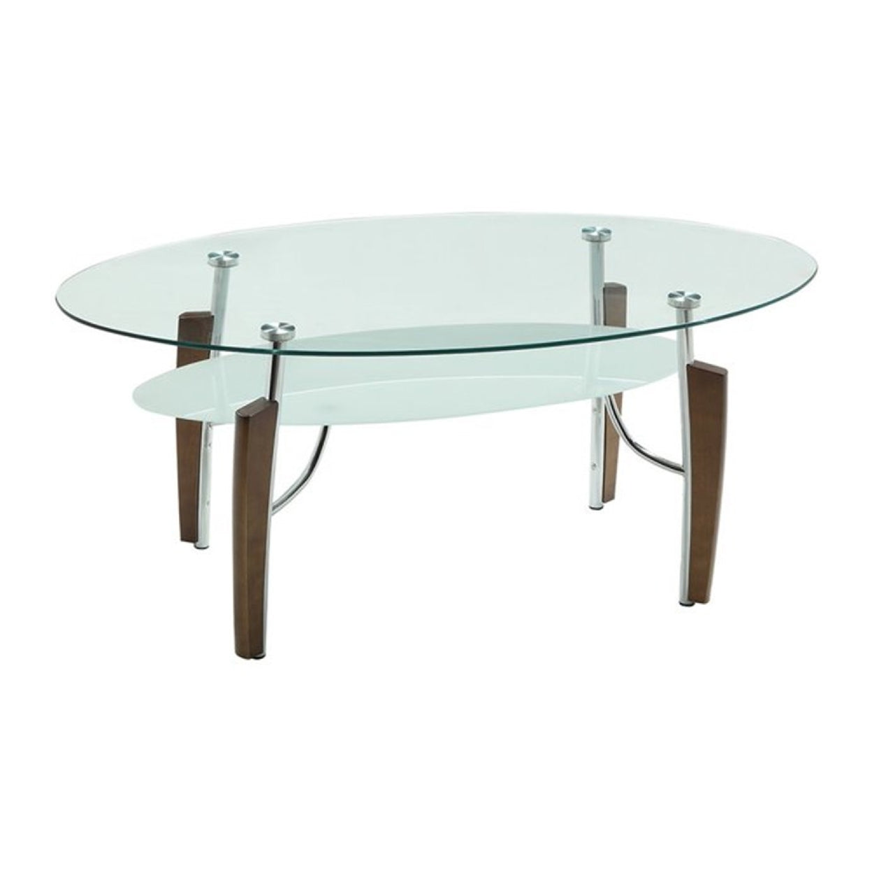 3-piece Occasional Table Set Cappuccino and Chrome