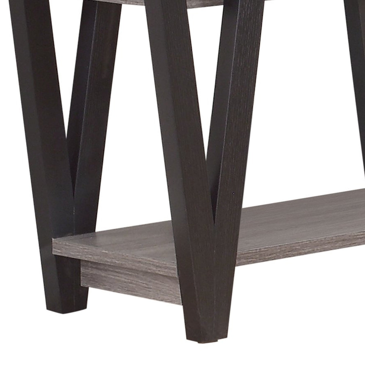 V-shaped Sofa Table Black and Antique Grey