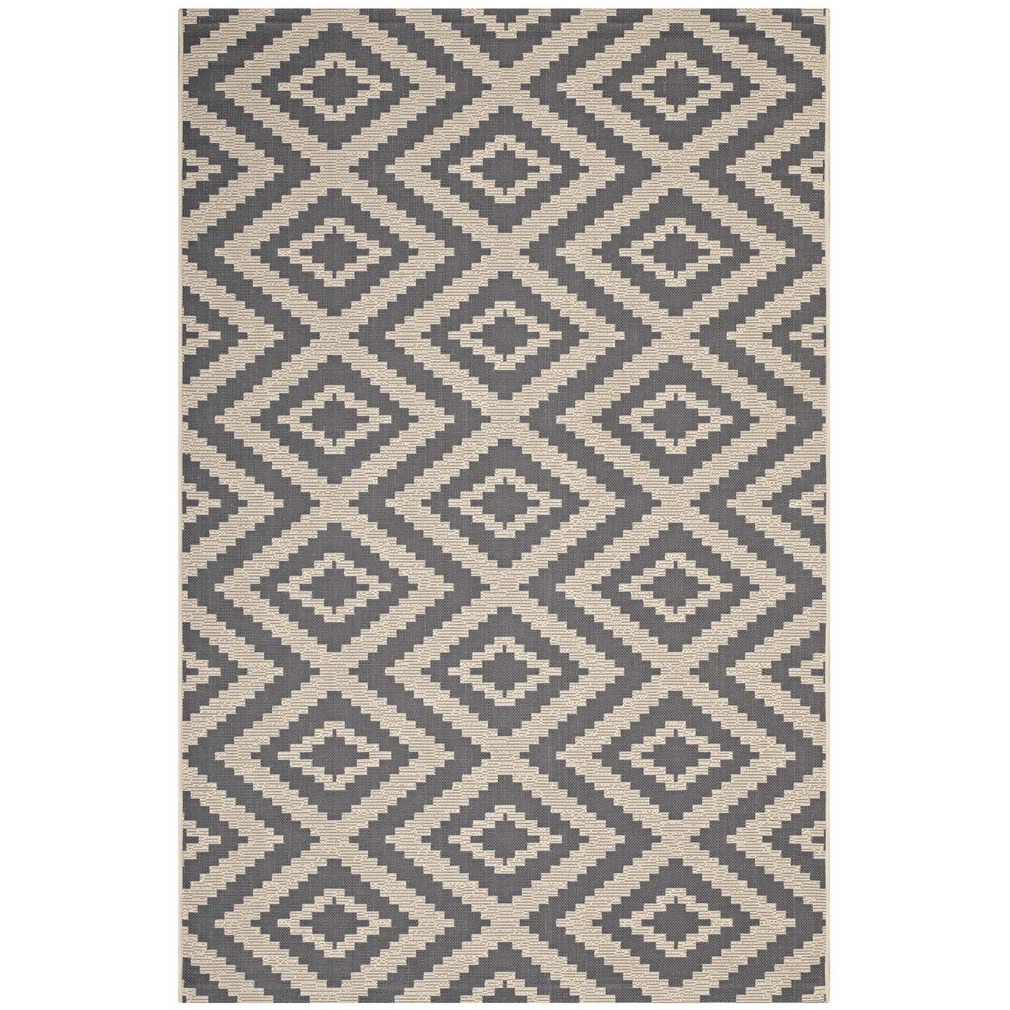 Jagged Geometric Diamond Trellis 4x6 Indoor and Outdoor Area Rug