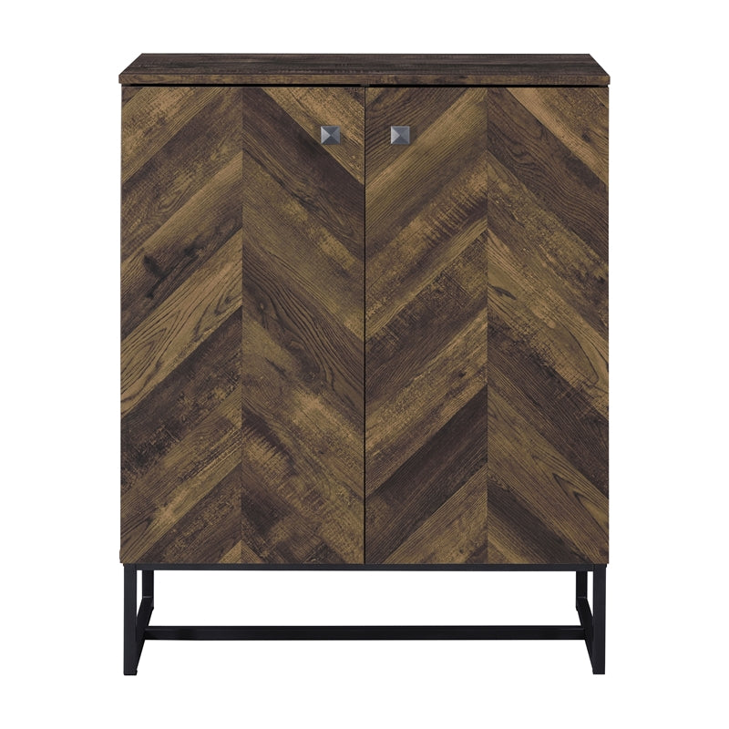 2-door Accent Cabinet Rustic Oak and Gunmetal